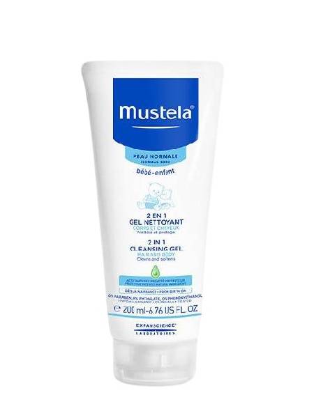 Mustela 2 in 1 Cleansing Gel with Avocado<br>جێڵی خۆشتن بۆ سەرو لەش